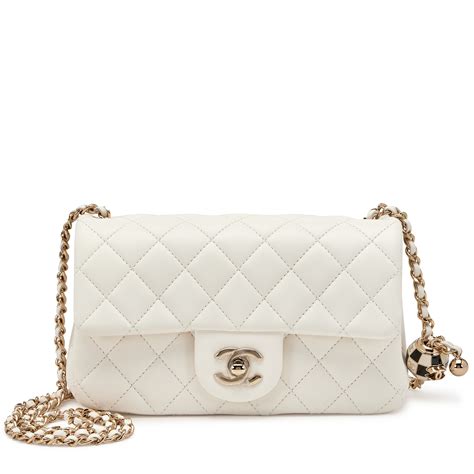 chanel mini crossbody bag white|Chanel mini flap bag beige.